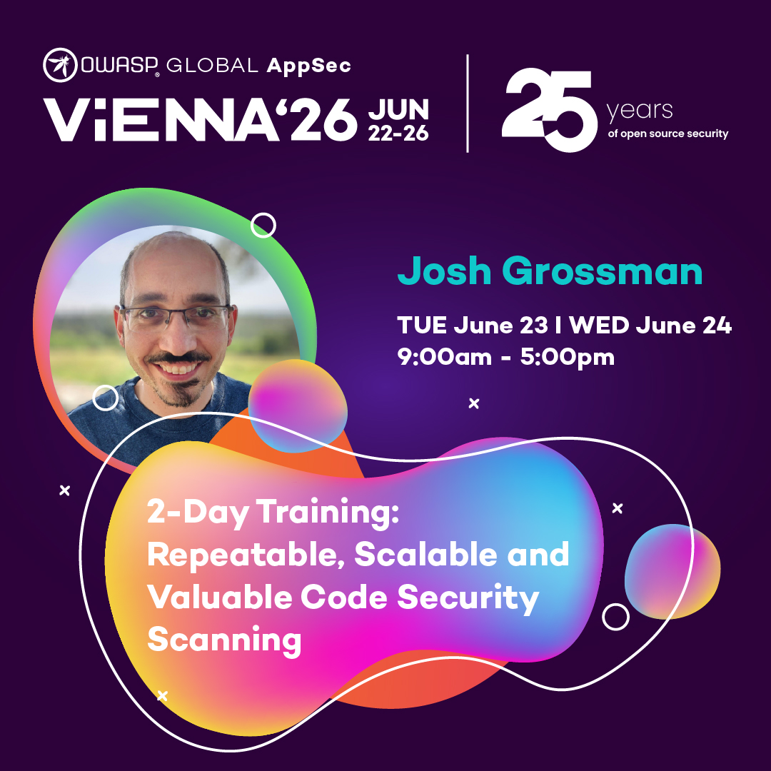 Training at OWASP Global AppSec Vienna 2026